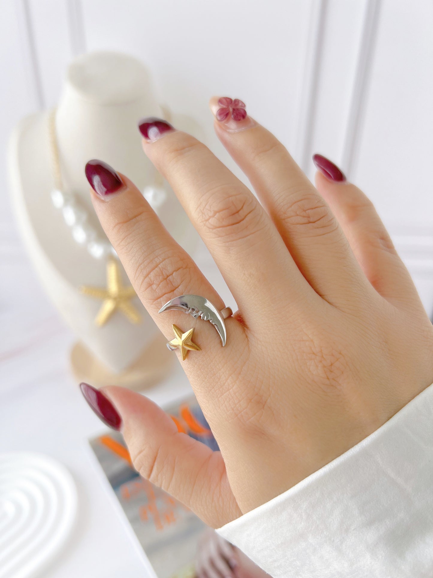 Anillo Luna y Estrella Bicolor