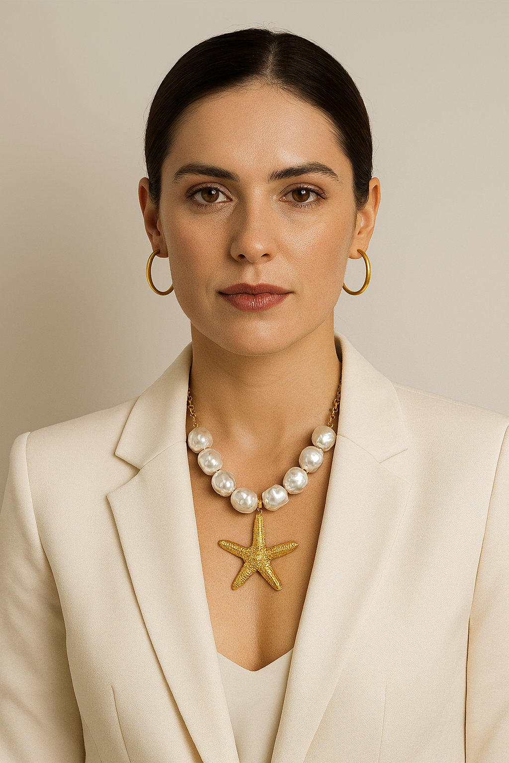 Collar Estrella de Mar con Perla