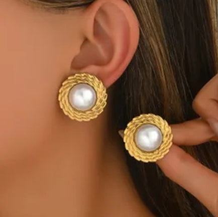 Aretes Espiral Perla