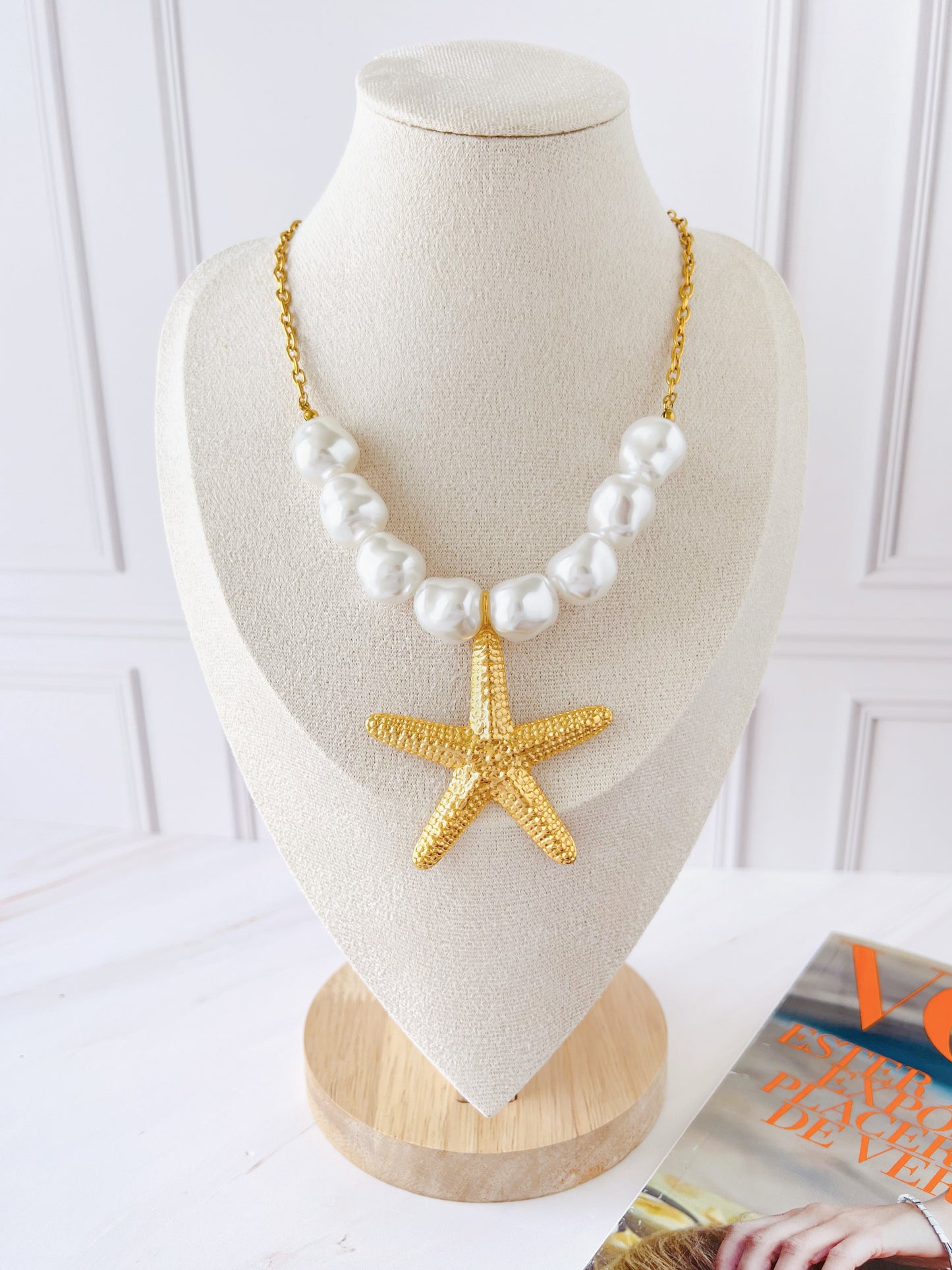 Collar Estrella de Mar con Perla