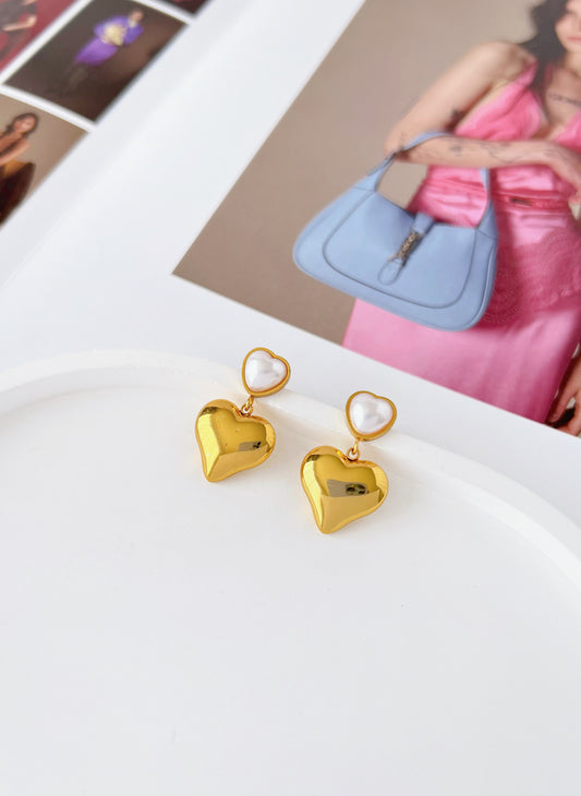 Aretes Corazón y Perla