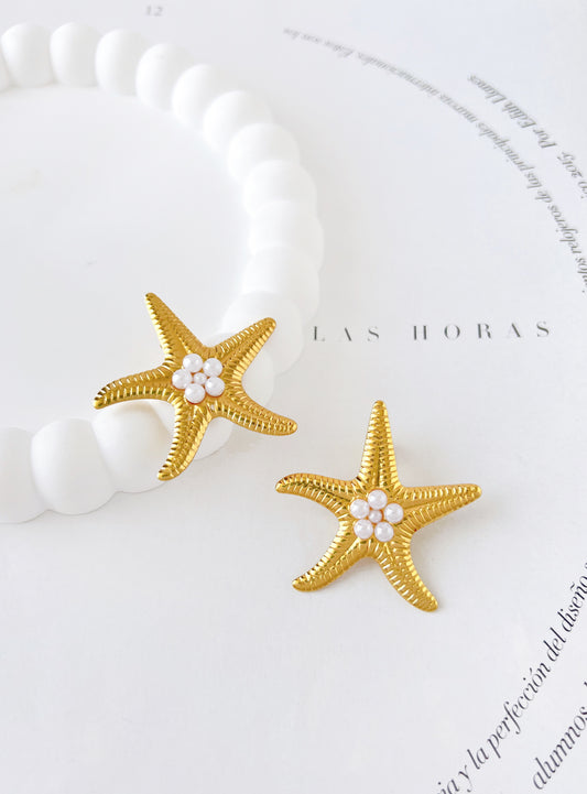 Aretes Estrella Perlas