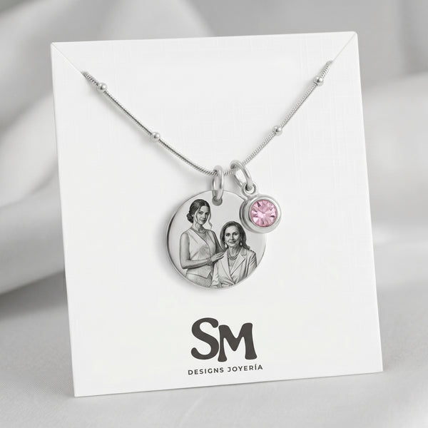Collar Circular con Zirconia
