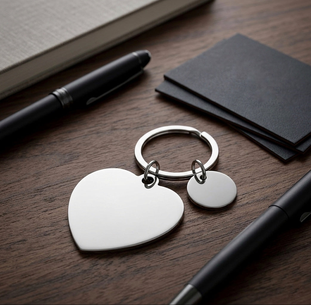 Llavero Corazón Personalizado con Mini Placa