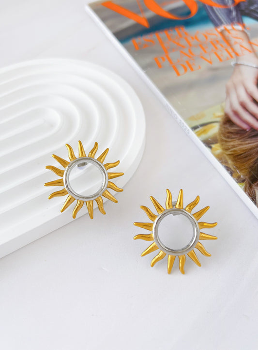 Aretes Sol Bicolor Chunky