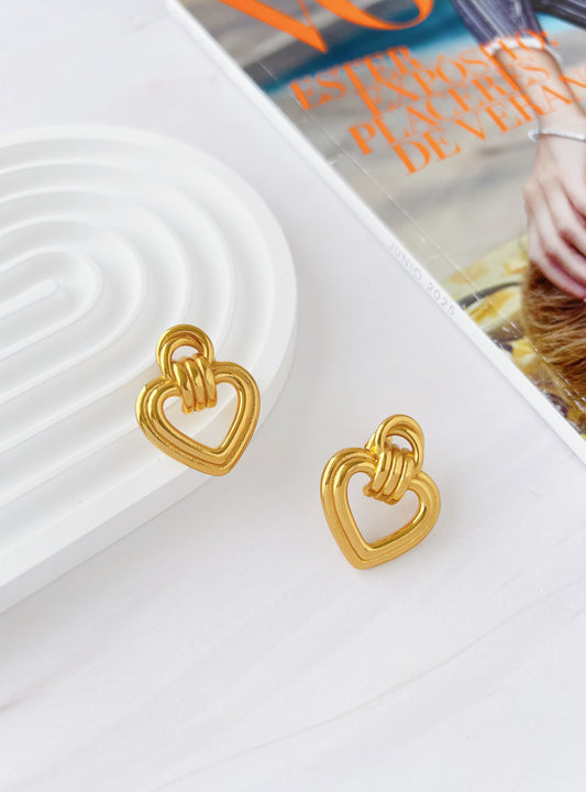 Aretes Corazón Doble