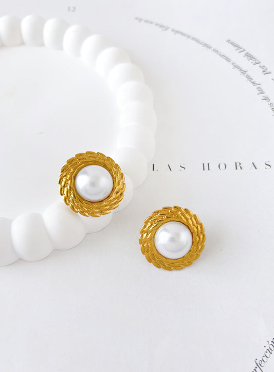 Aretes Espiral Perla