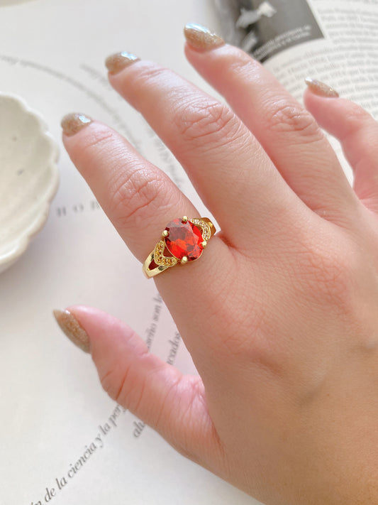 Anillo Zirconia Roja