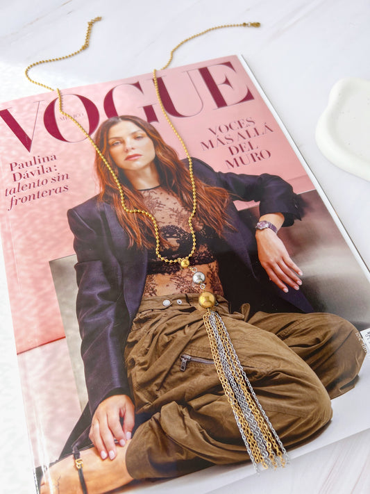 Collar Corbatín Bolitas Bicolor