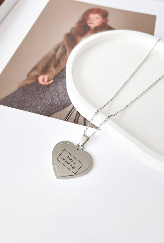 Collar Corazón Personalizado (imagen y/o texto)
