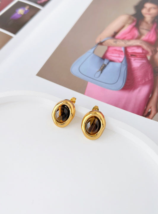 Aretes Piedra Café Chicos