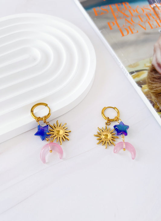 Arracadas Sol, Luna y Estrella