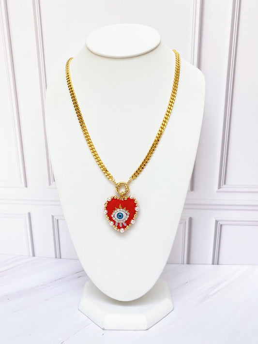 Collar Ojo Corazón Bordado