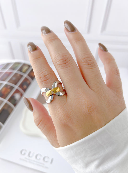 Anillo Cinturón Bicolor