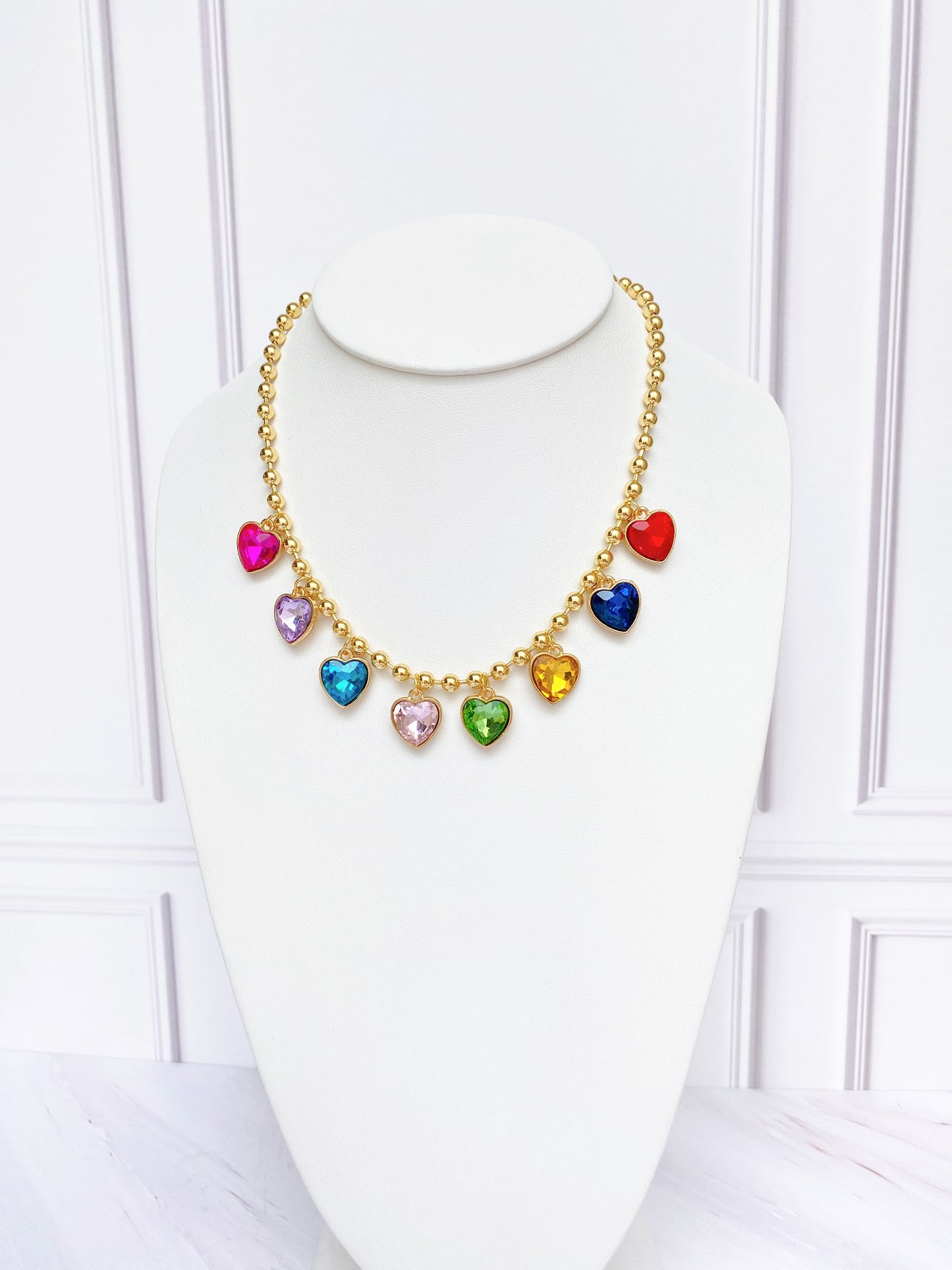 Collar Corazones Colores