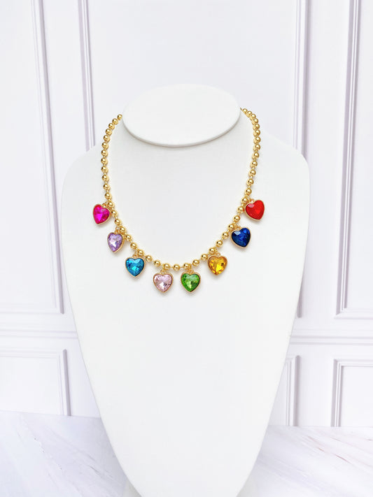 Collar Corazones Colores