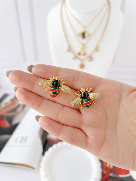 Aretes Abeja Estilo Gucci