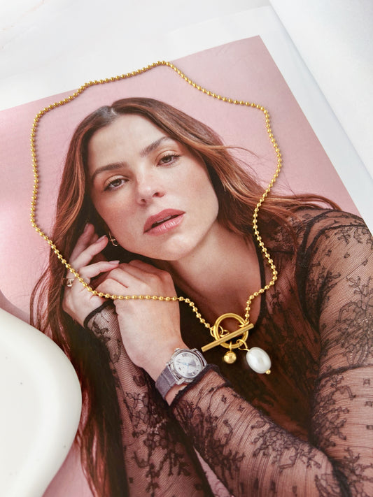 Collar Perla Cadena de Bolitas