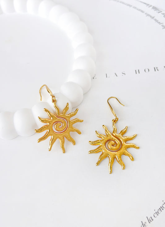 Aretes Sol Colgante