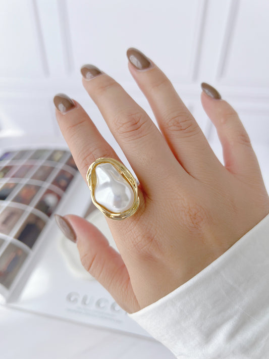 Anillo Chunky Perla Irregular