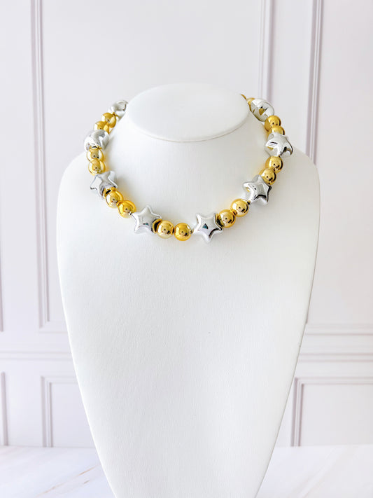 Collar Estrellas Bicolor Chunky