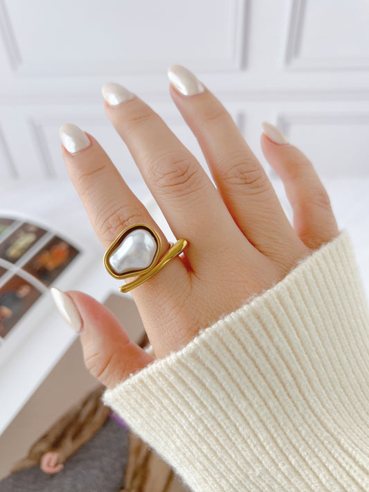 Anillo Perla Irregular